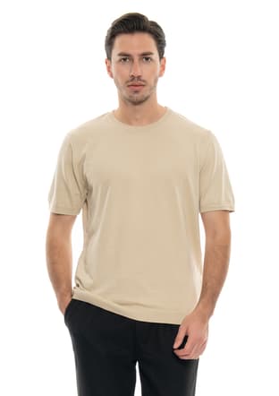 24Yjeeo03002 Erkek Bej Bisiklet Yaka T-shirt - 2