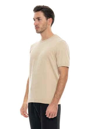 24Yjeeo03002 Erkek Bej Bisiklet Yaka T-shirt - 3