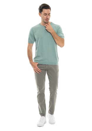 24Yjeeo03002 Erkek Yeşil Bisiklet Yaka T-shirt - 1