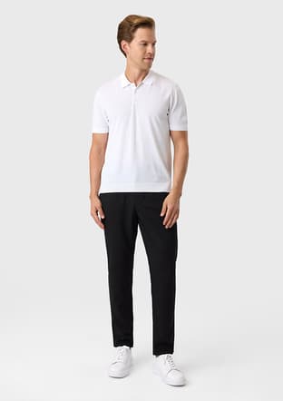 B35S40018 Erkek Beyaz Triko T-shirt - 1