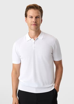 B35S40018 Erkek Beyaz Triko T-shirt - 2