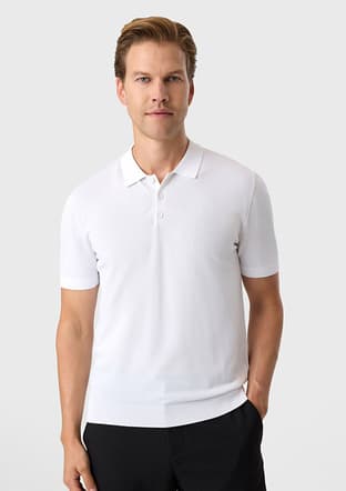 B35S40018 Erkek Beyaz Triko T-shirt - 3