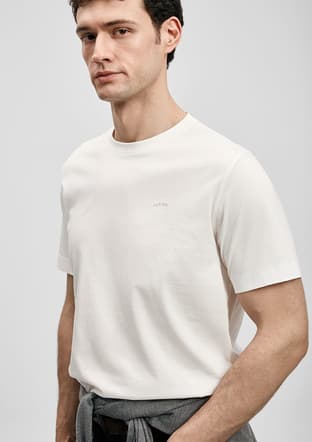 111020321 Erkek Beyaz Baskılı T-shirt - 3