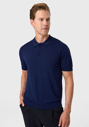 B35S40018 Erkek Lacivert Triko T-shirt - 1