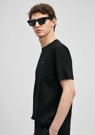 111020321 Erkek Siyah Baskılı T-shirt - 3