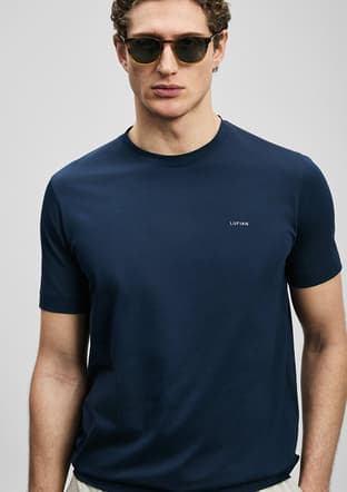 111020321 Erkek Lacivert Baskılı T-shirt - 3