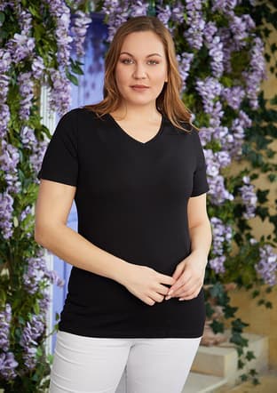 O4053 Kadın Siyah Kısa Kol T-shirt - 1