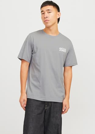 12151955 Erkek Gri Baskılı T-shirt - 1