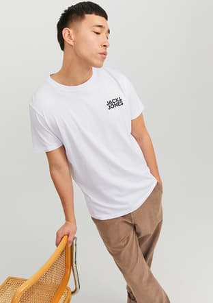 12151955 Erkek Beyaz Baskılı T-shirt - 2