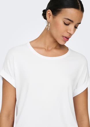15106662 Kadın Beyaz Bisiklet Yaka T-shirt - 3