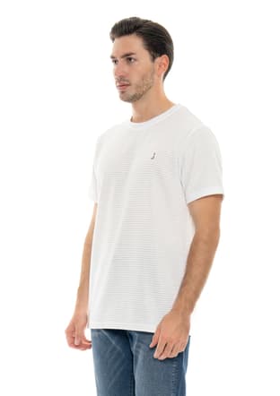 24Yjeeo04215 Erkek Beyaz Bisiklet Yaka T-shirt - 3