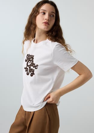 Is1260070235 Kadın Beyaz Baskılı T-shirt - 3