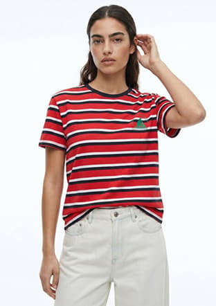 262 Lcf 242020 Kadın Çok Renkli O Yaka T-shirt - 1