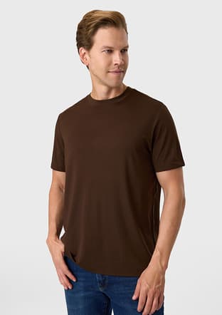 Bts1007300000 Erkek Kahverengi Bisiklet Yaka T-shirt - 2