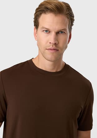 Bts1007300000 Erkek Kahverengi Bisiklet Yaka T-shirt - 3