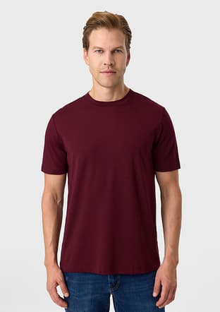 Bts1007300000 Erkek Bordo Bisiklet Yaka T-shirt - 1