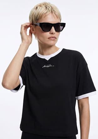 262 Lcf 242010 Kadın Siyah O Yaka T-shirt - 1