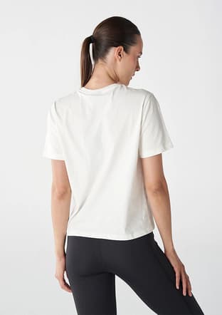 911867-9003 Kadın Beyaz Kısa Kol T-shirt - 2