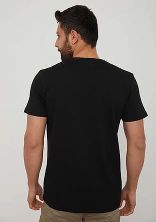 24Yceeo04154 Erkek Siyah Bisiklet Yaka T-shirt - 2