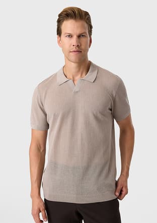 B35S40027 Erkek Bej Triko T-shirt - 2