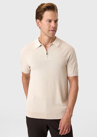 B35S40007 Erkek Bej Triko T-shirt - 1