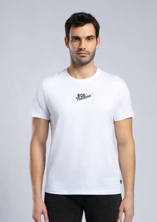 252 Lcm 242057 Erkek Beyaz O Yaka T-shirt - 1