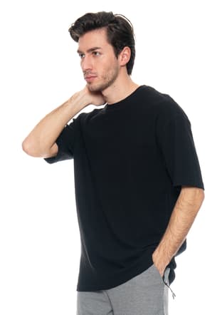 23Yjeeo04219 Erkek Siyah Bisiklet Yaka T-shirt - 2