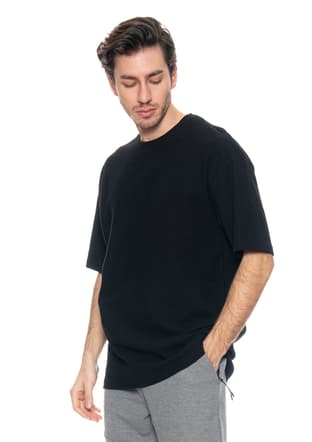 23Yjeeo04219 Erkek Siyah Bisiklet Yaka T-shirt - 3