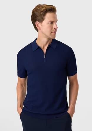 B35S40007 Erkek Lacivert Triko T-shirt - 1