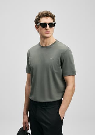 111020321 Erkek Yeşil Baskılı T-shirt - 1