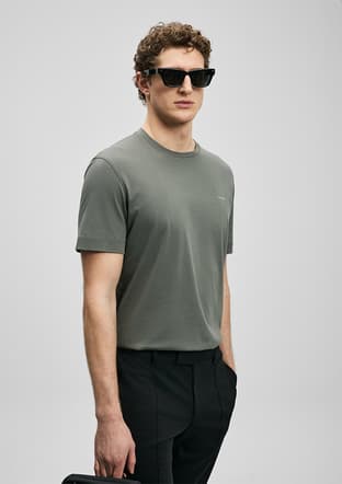 111020321 Erkek Yeşil Baskılı T-shirt - 3