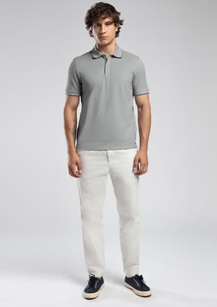 252 Lcm 242016 Erkek Gri Polo Yaka T-shirt - 1