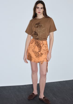 Is1260070113 Kadın Kahverengi Desenli T-shirt - 2