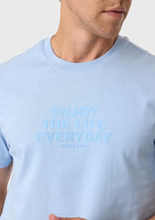 Bts1007000000 Erkek Mavi Bisiklet Yaka T-shirt - 2