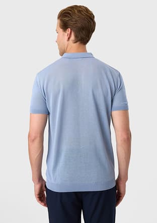 B35S40026 Erkek Mavi Triko T-shirt - 2
