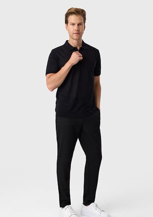 B35S40026 Erkek Siyah Triko T-shirt - 2