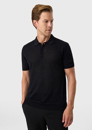 B35S40026 Erkek Siyah Triko T-shirt - 3