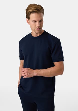 B35S10020 Erkek Lacivert Bisiklet Yaka T-shirt - 2