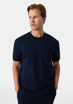 B35S10020 Erkek Lacivert Bisiklet Yaka T-shirt - 3