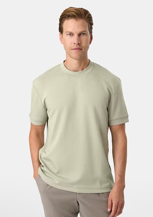 B35S10020 Erkek Yeşil Bisiklet Yaka T-shirt - 2