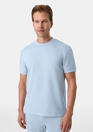 B35S10020 Erkek Mavi Bisiklet Yaka T-shirt - 2
