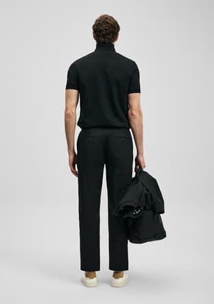 111040230 Erkek Siyah Polo Yaka T-shirt - 2