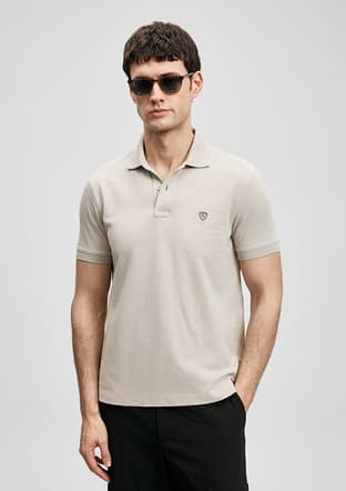 111040230 Erkek Bej Polo Yaka T-shirt - 1