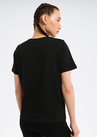 A10220405207010 Kadın Siyah Kısa Kol T-shirt - 3