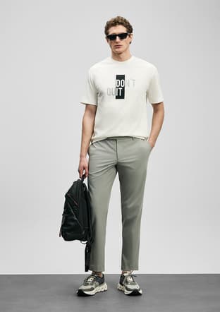 111020285 Erkek Beyaz Baskılı T-shirt - 2