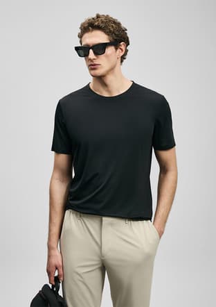 111020320 Erkek Siyah Baskılı T-shirt - 1