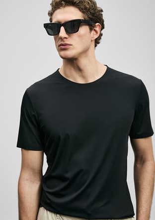 111020320 Erkek Siyah Baskılı T-shirt - 3