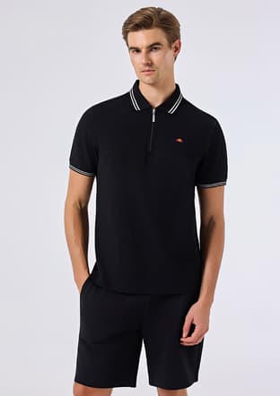 6Sm5051 Erkek Siyah Polo Yaka T-shirt - 1
