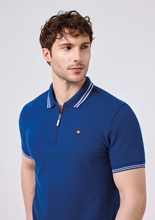 6Sm5051 Erkek Mavi Polo Yaka T-shirt - 3