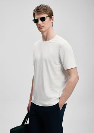 111020319 Erkek Beyaz Baskılı T-shirt - 1